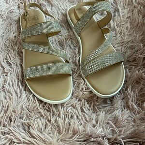 Gianni Bini Rhinestone Cream Sandals